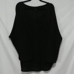 IGENJUN | 2XL | Elegant Black Lightweight Relaxed Fit V-Neck Textured Sweater